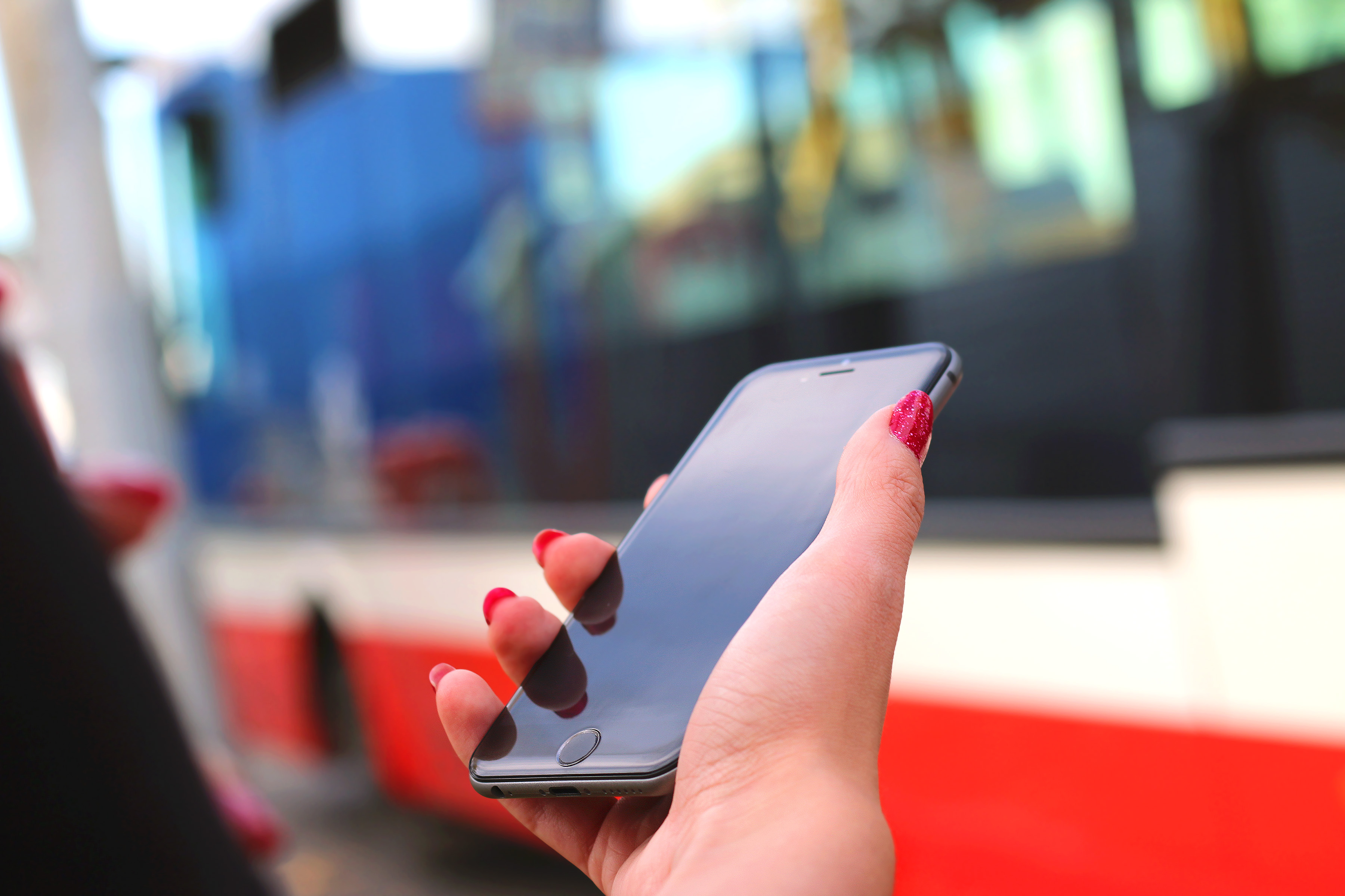 Woman holding smartphone